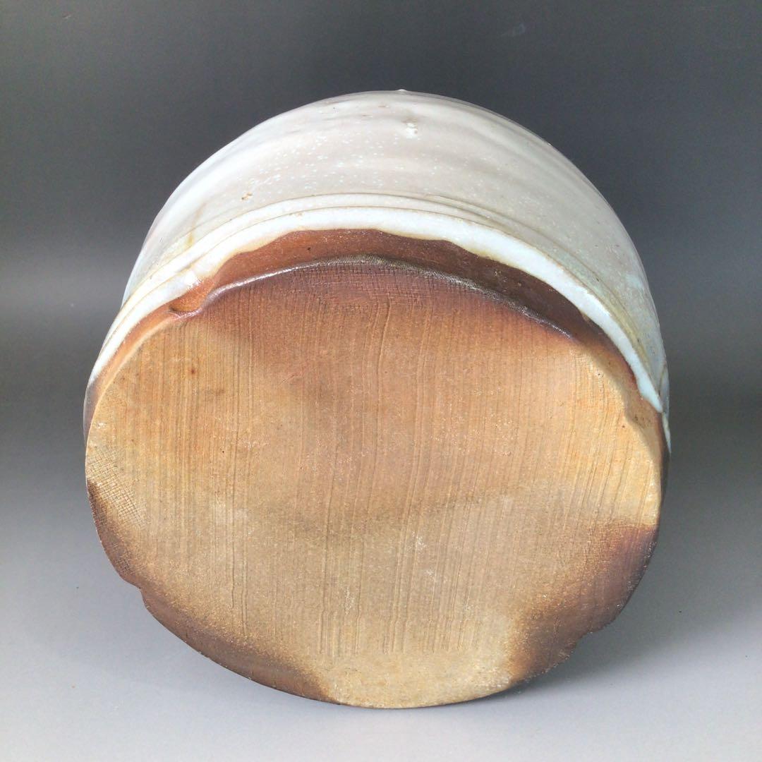 Ｒ８５４　水指　『萩焼』『高見世清光造』『耳付水指』　共箱　茶道具