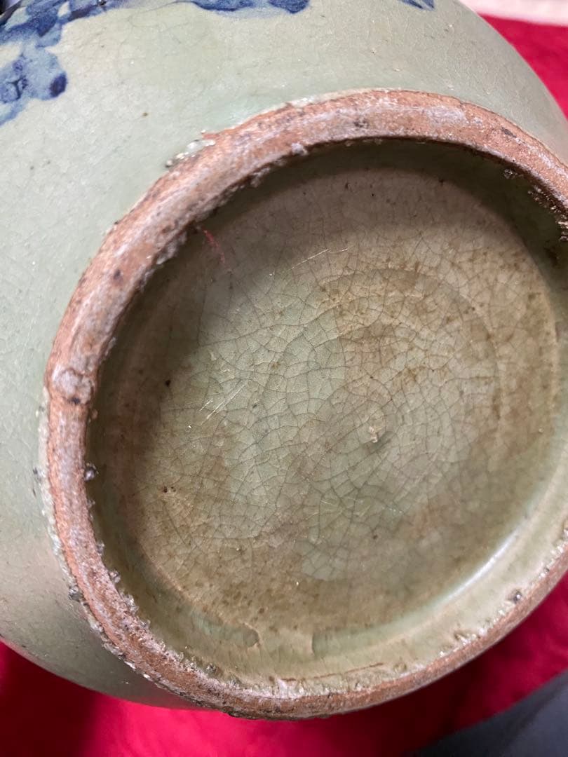 韓国　陶器製水差し 動物と竹の絵柄