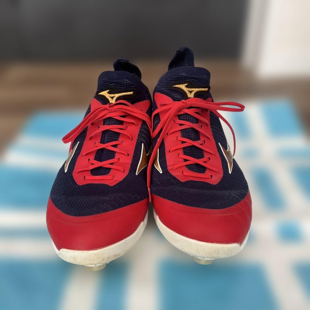 Mizuno 野球用スパイクシューズ ネイビー/レッド