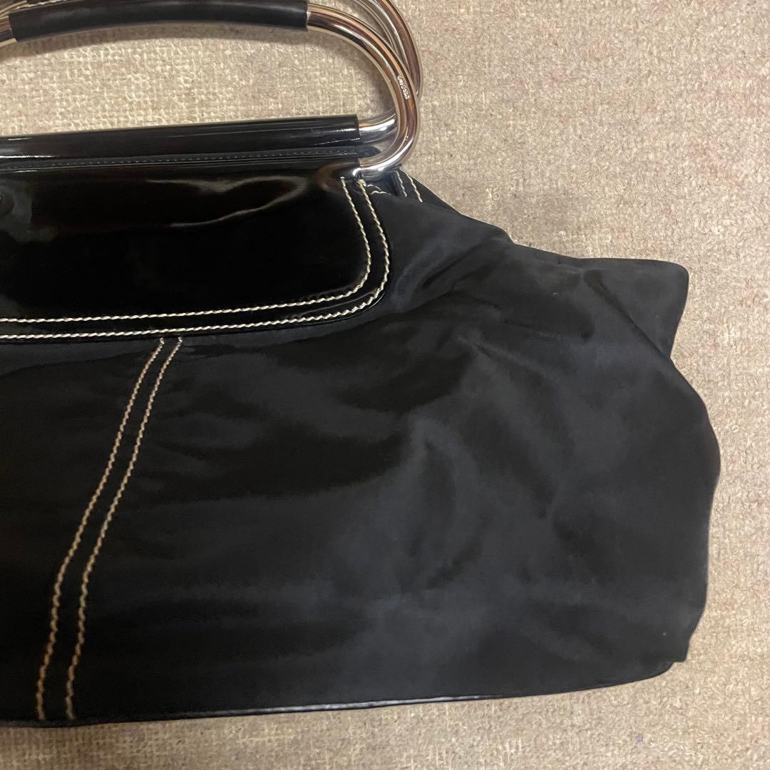 PRADA プラダ ボストンバック ハンドバッグbag 黒 エナメル