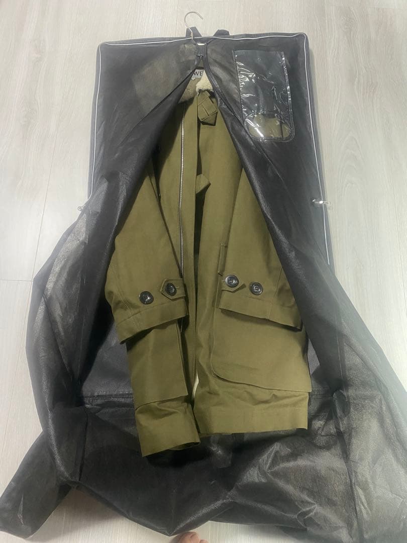 【HHHさん専用】LOEWE オリーブ色モッズコート シェルパ襟付き