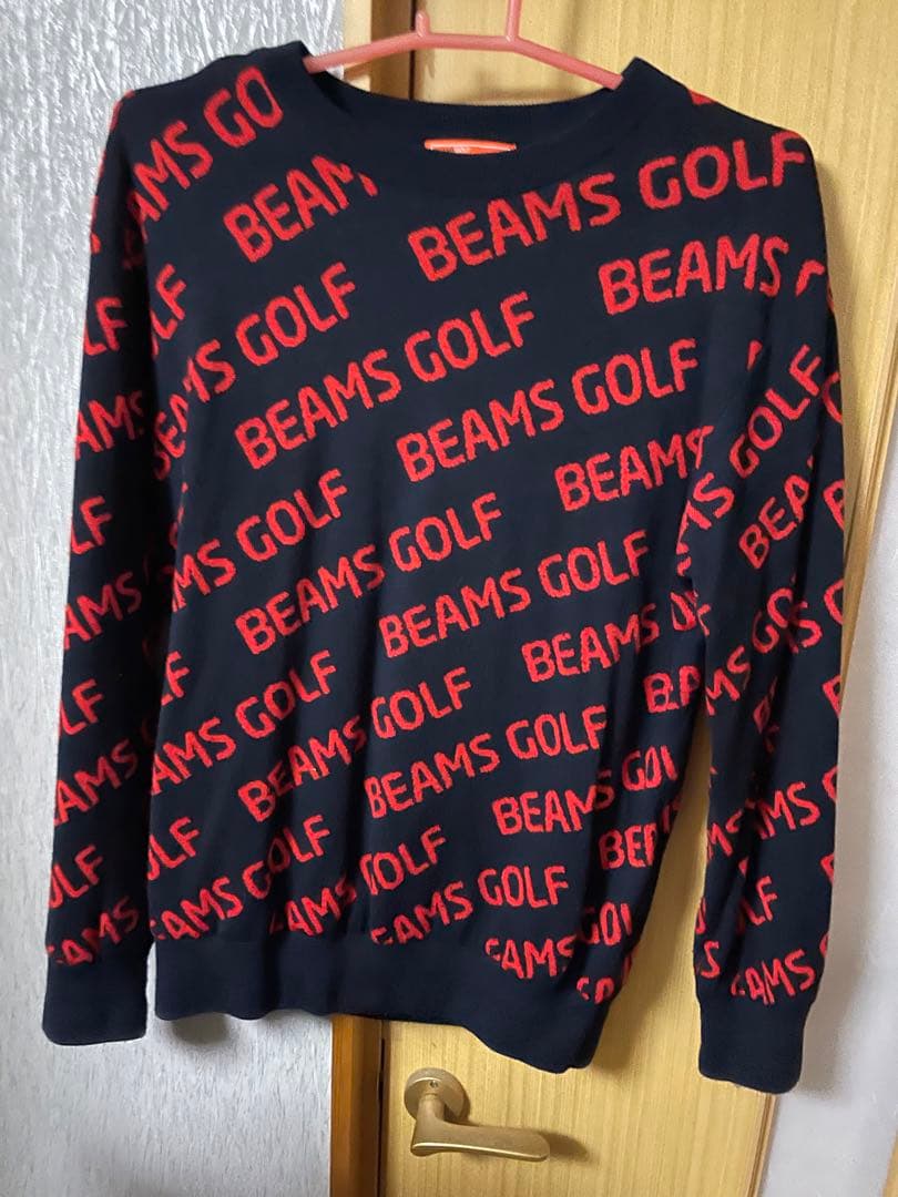 BEAMS GOLF セーター L 黒/赤