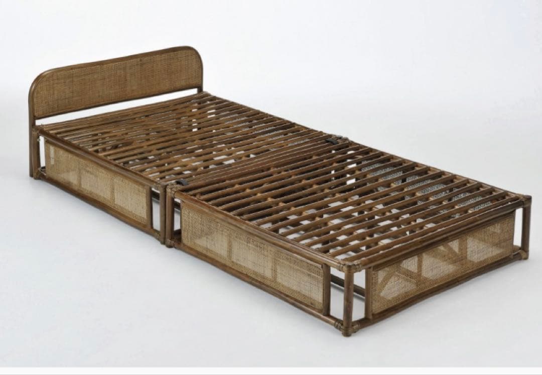 ラタン製 折りたたみベッド