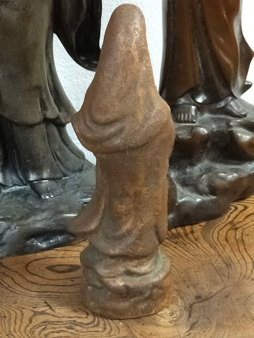 ♥古鉄製　観音像　２．４ｋｇ　観音様　仏像　観音菩薩　骨董　古玩