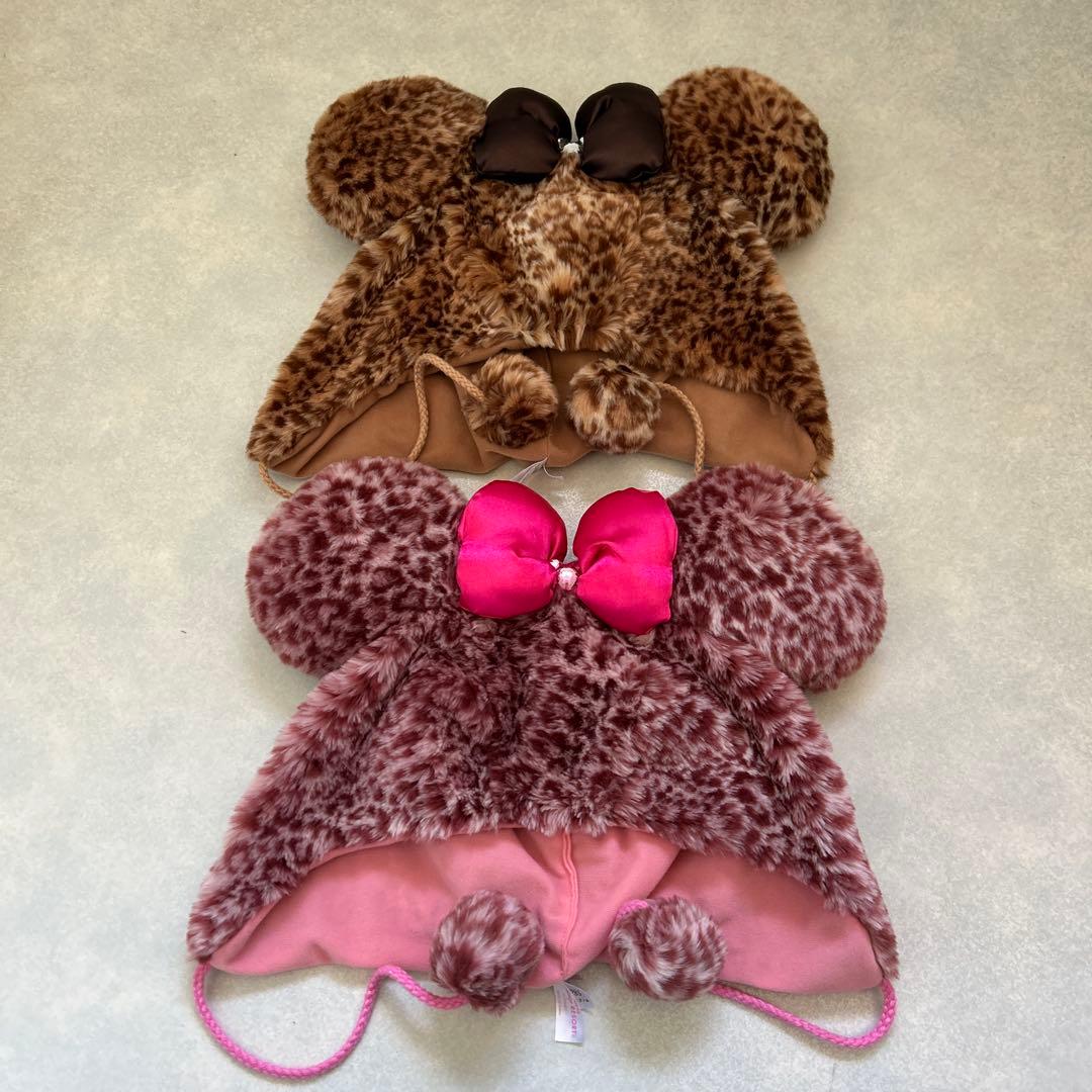 ディズニー　ヒョウ柄　ミニー　ファンキャップ　2個セット