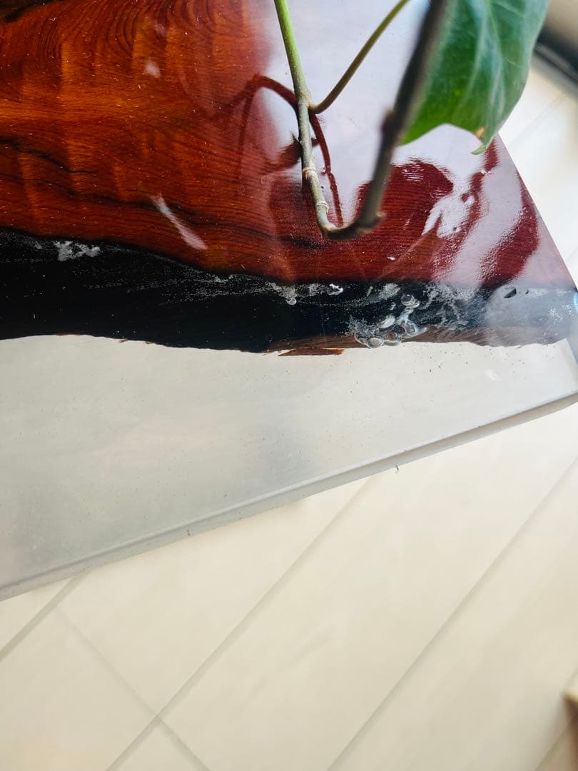 屋久杉　ソファテーブル　レジンテーブル　サイドテーブル