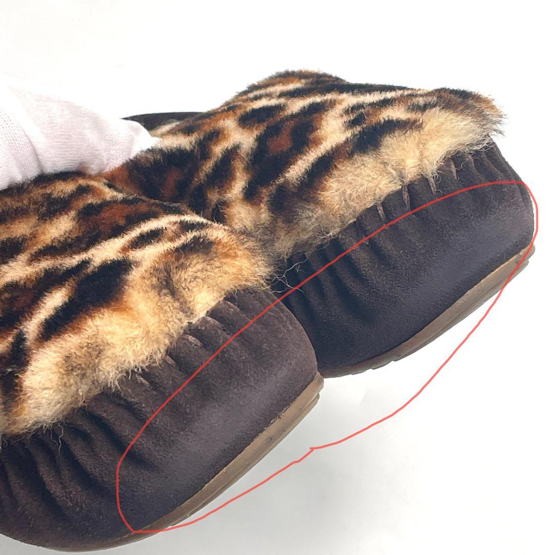 最終価格 別注 EMU エミュ レオパード ファー モカシン スリッポン