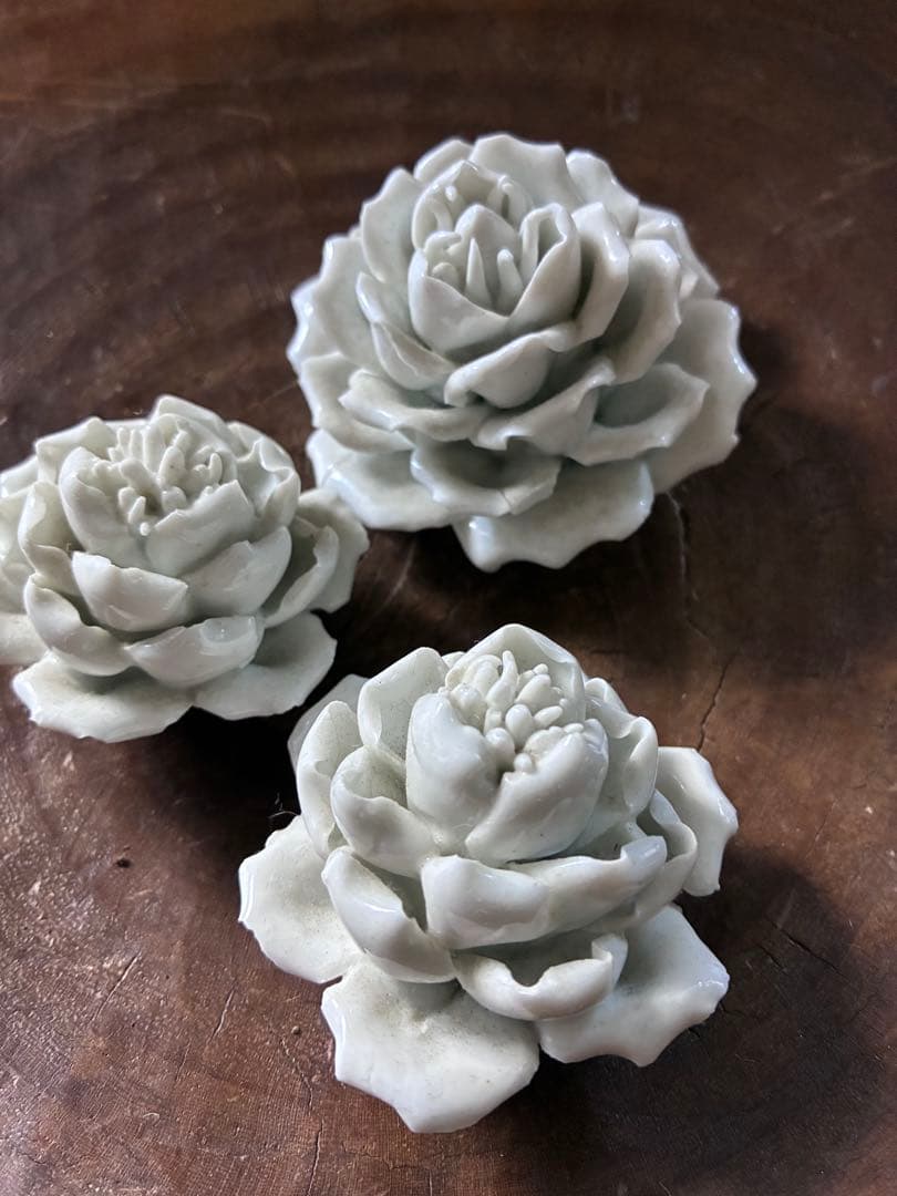 【パリ蚤の市購入】バラのオブジェ3点セット