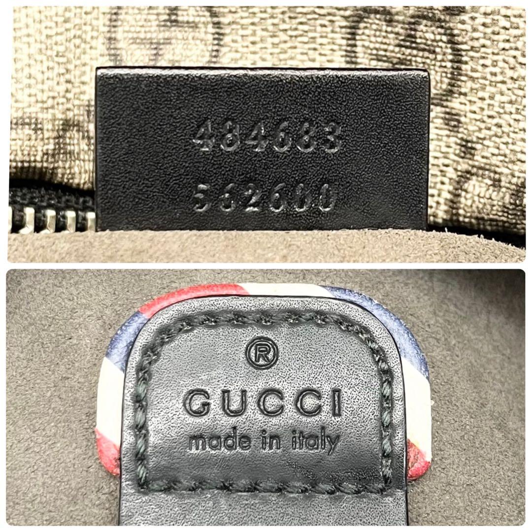 美品■グッチ　アングリーキャット　GGキャンバス　PVC　ボディバッグ