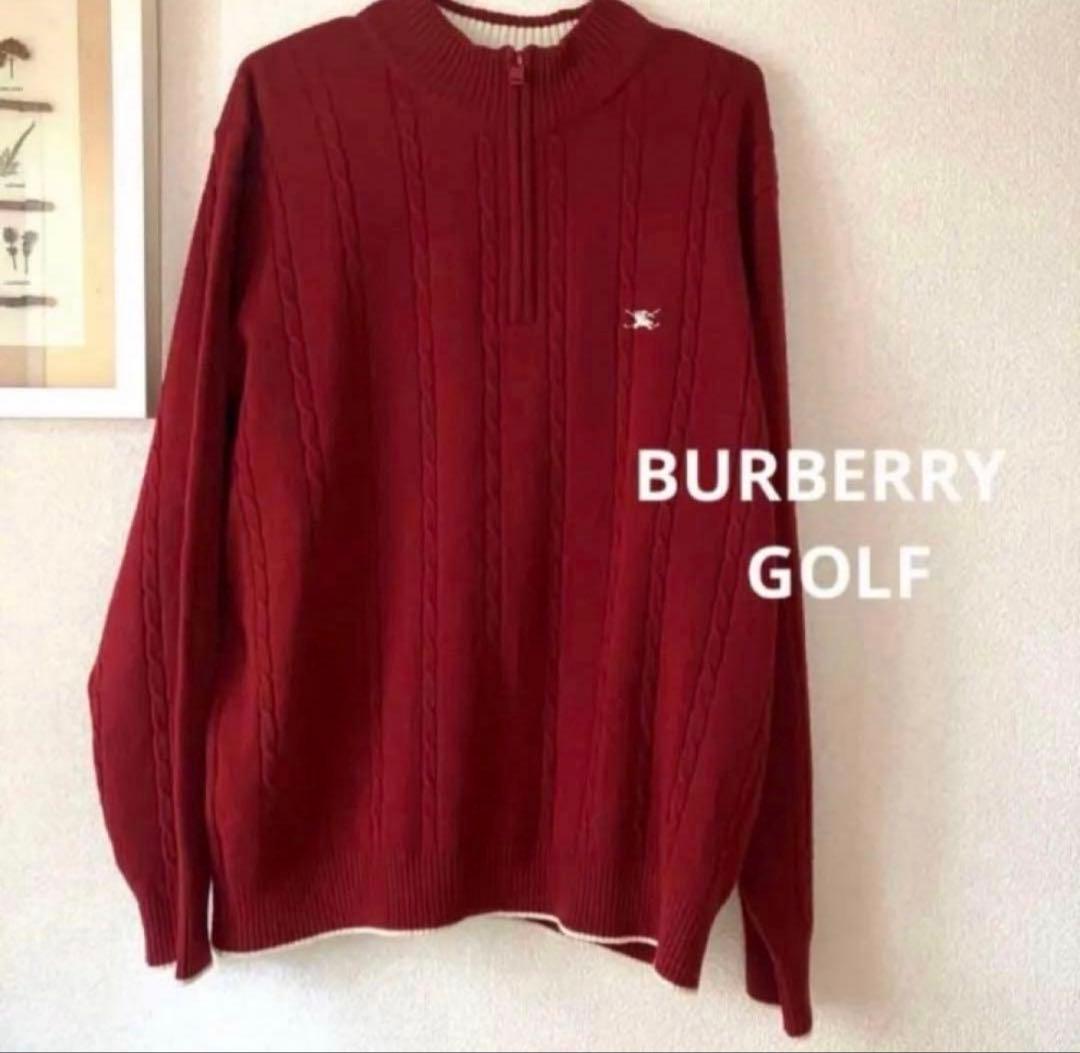 BURBERRY GOLF ハーフジップ ニット セーター LLサイズ カシミヤ