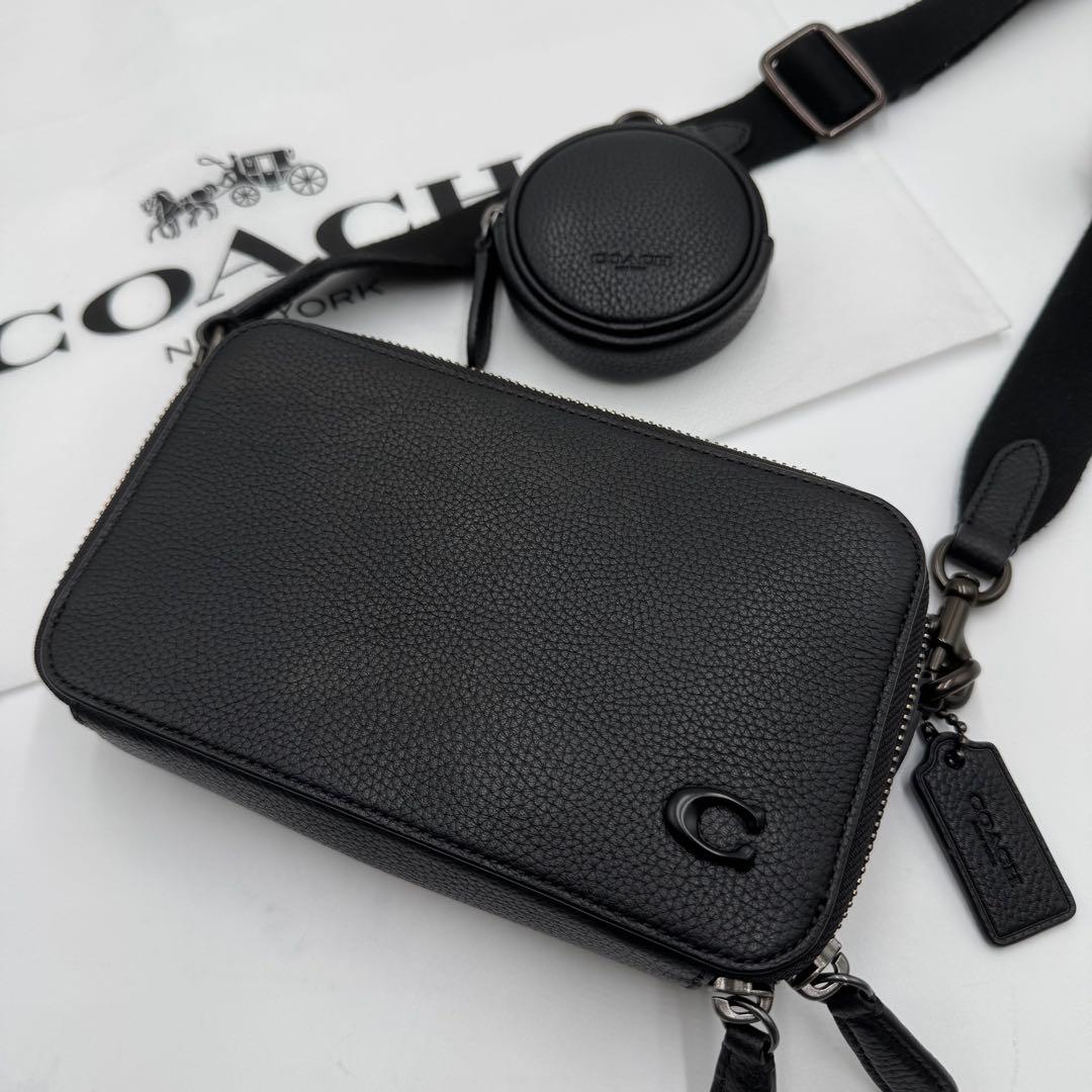 未使用級✨ コーチ ショルダーバッグ 2way チャーター レザー ブラック