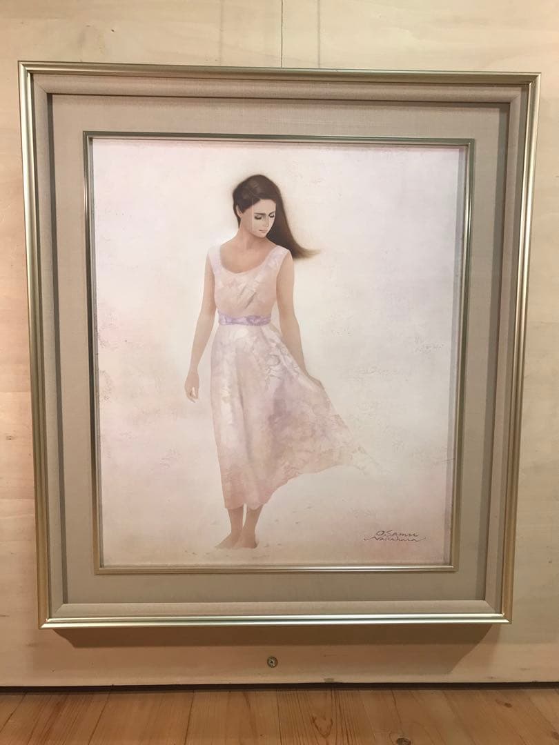 中原脩　「風」　油彩Ｆ１０号　画面右下・キャンバス裏に本人直筆サイン有り