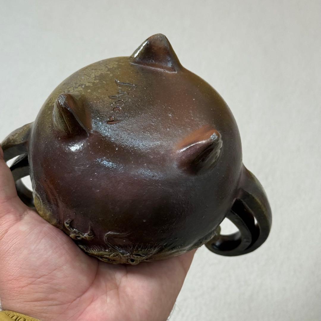 蔵出し/備前竜香炉 小山一草 共箱 共布 栞 備前焼 龍細工 茶道具 香道具