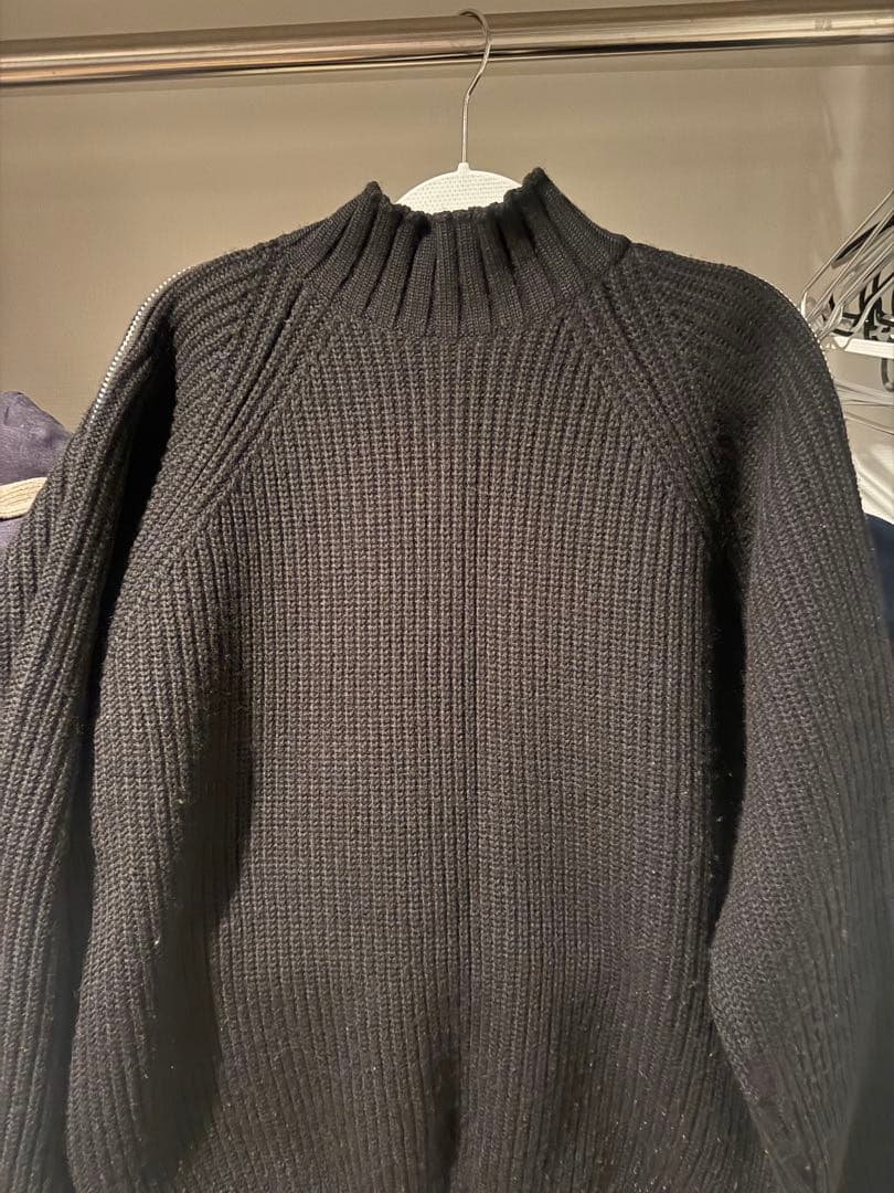 21ss ジョンローレンスサリバン ダブルジップニット 黒 ウール