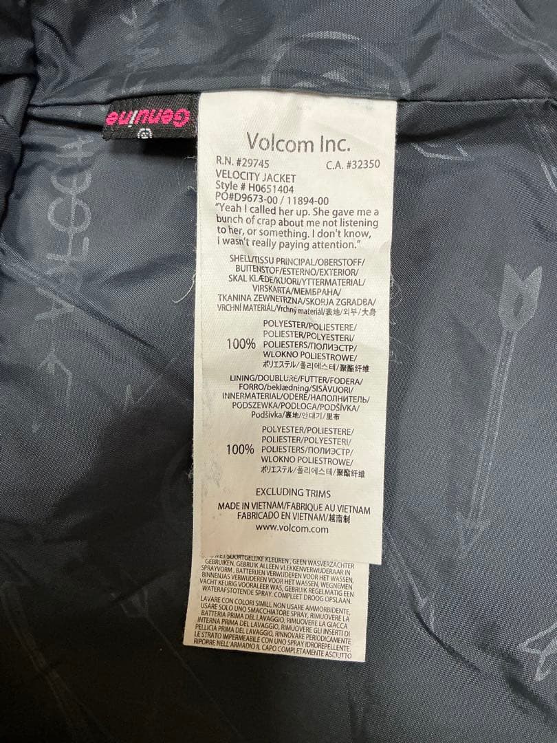 【美品】✨VOLCOM　スノーボードウェア　ジャケット　花柄　レディース　S