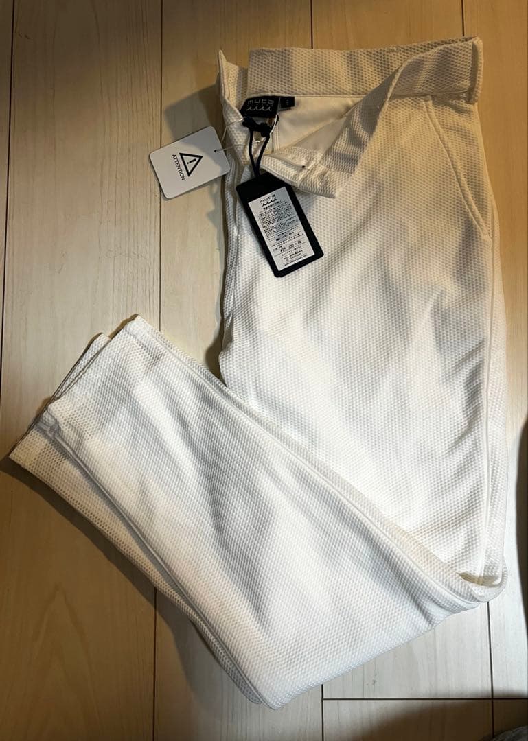 muta メッシュ ホワイトパンツ L