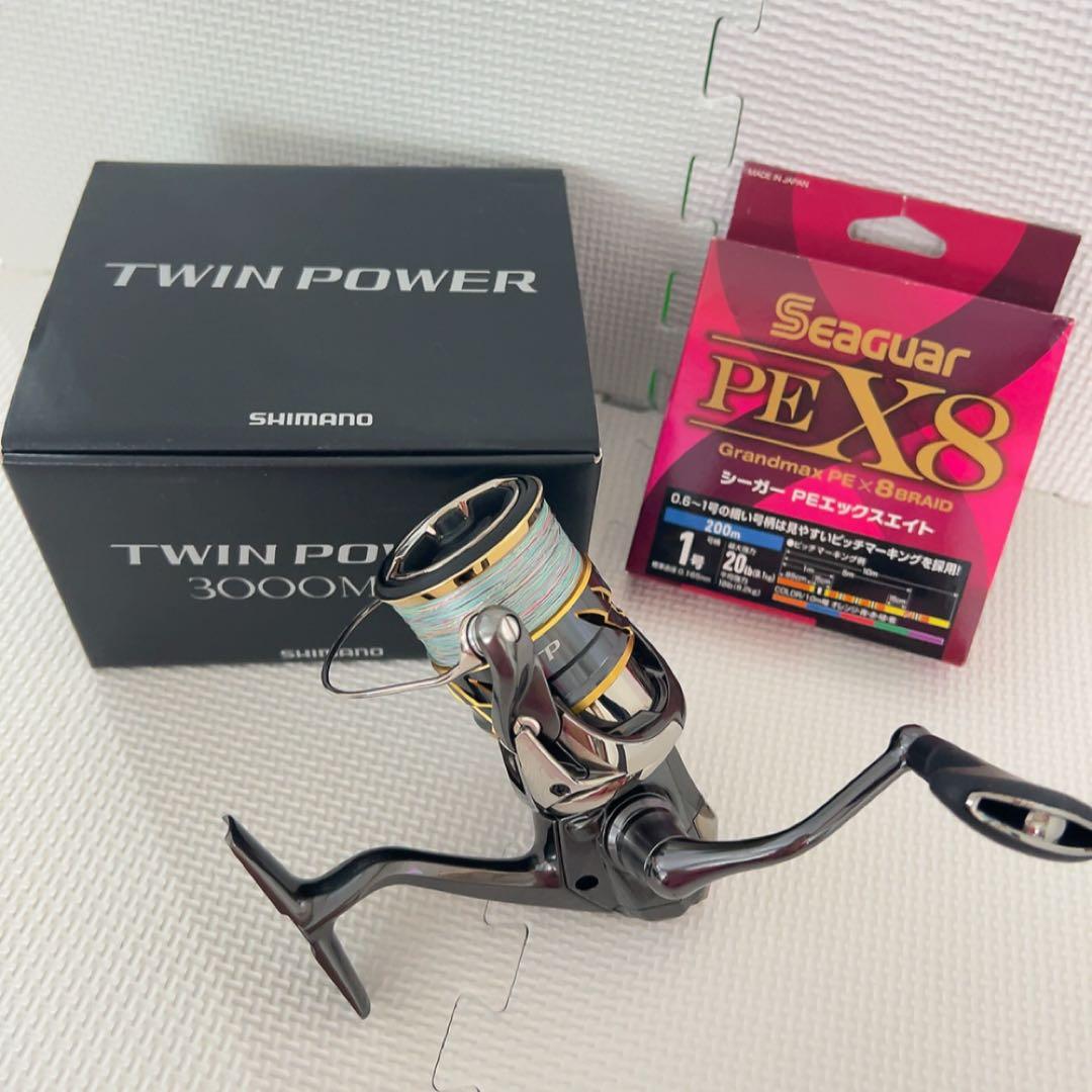 美品SHIMANOスピニング20ツインパワー3000MHGシーガーPEX8