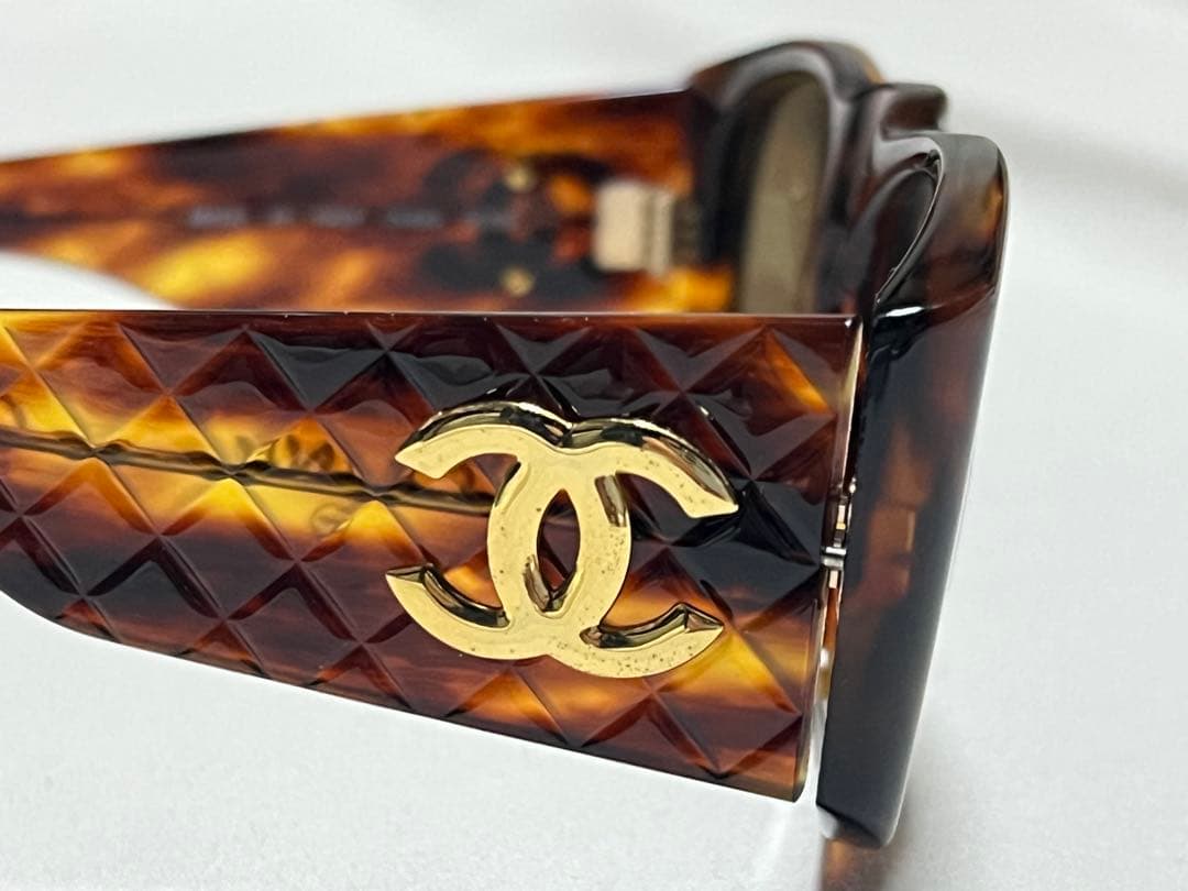 CHANEL ビンテージべっ甲サングラスシャネルココマークキルティングパターン