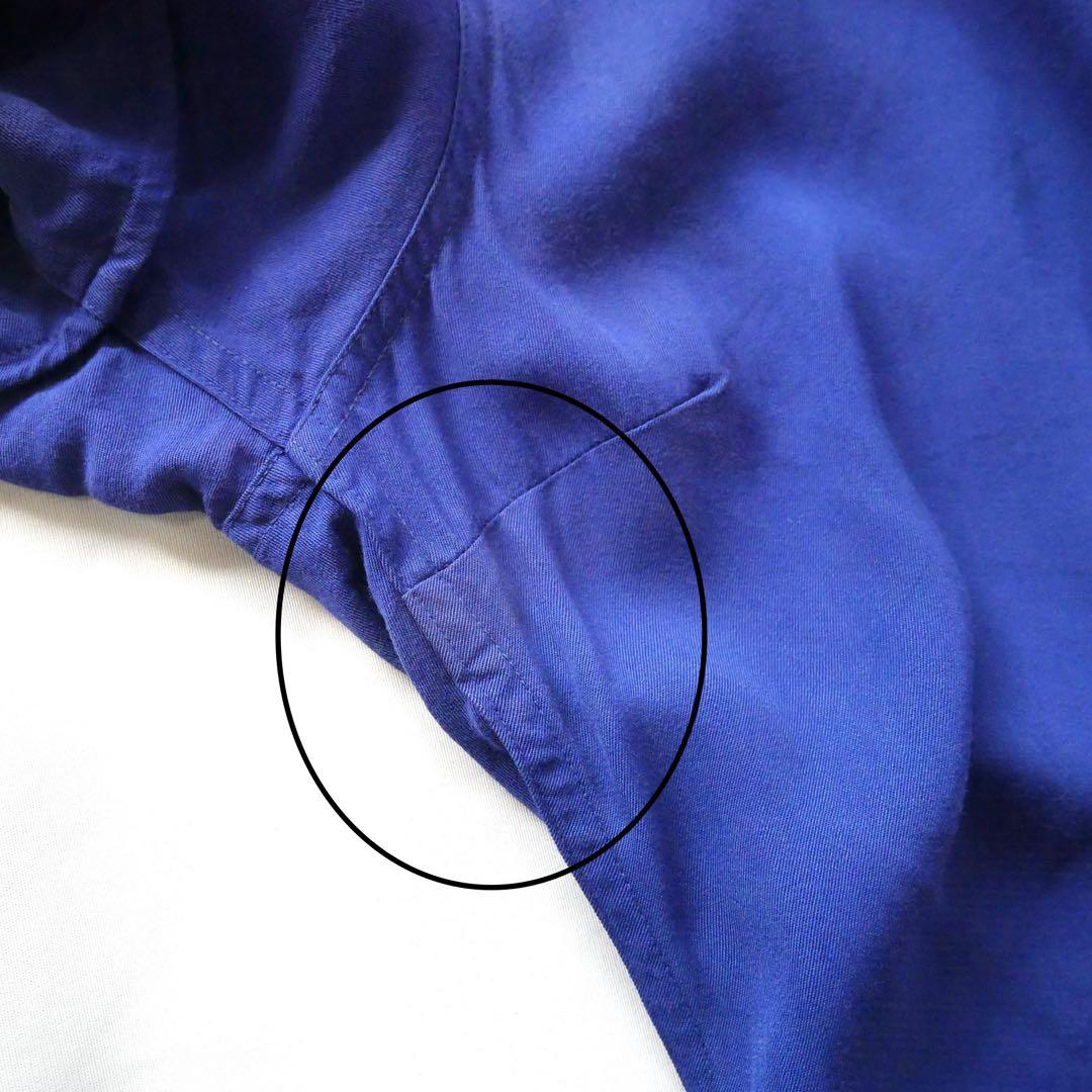 60s vintage ブルー　チェーンステッチ　レーヨン　ボーリングシャツ