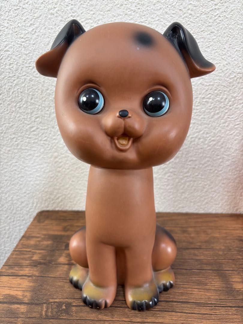 昭和レトロ ソフビ人形 笛付 ラバードール 犬 茶色