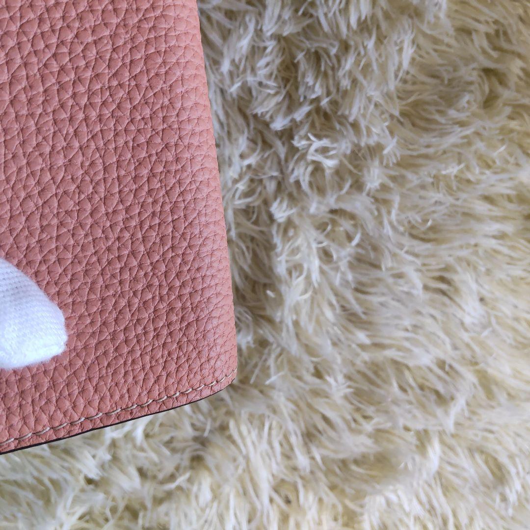 極美品✨ボナベンチュラ　ビジネス　カードケース　シュリンクレザー　シボ革　ピンク