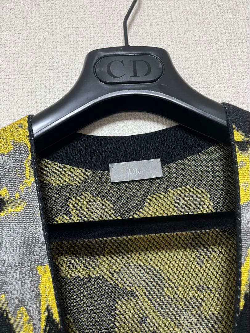 Dior homme ロング　ニット　黒　ブラック　ベスト 15aw 総柄