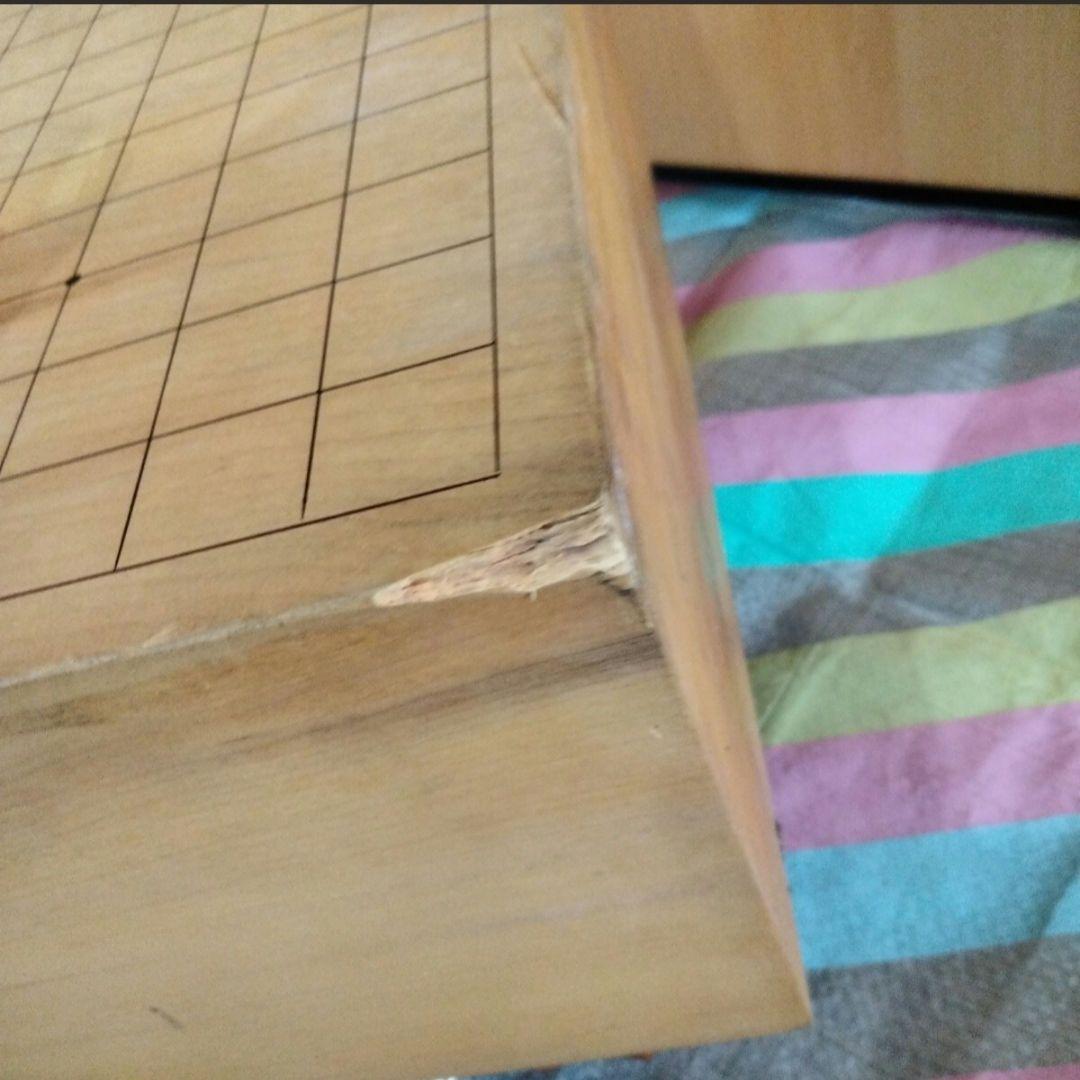 1-82 昭和レトロ　囲碁盤 脚・へそ付き 落胤あり