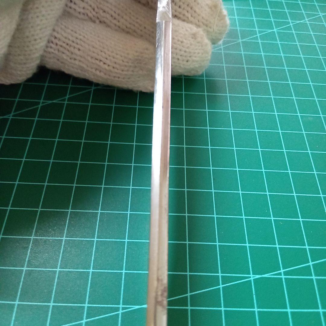 【ナイフ加工用玉鋼/合法サイズ】無銘脇差/錆身日本刀切先部分残欠※刃引き済み※