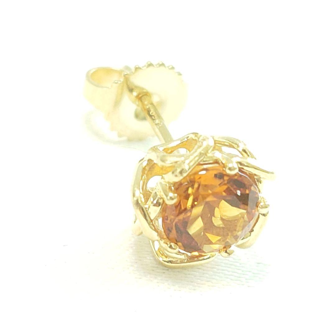 【美品】ティファニー K18YG シトリン ピアス 片耳用 6679