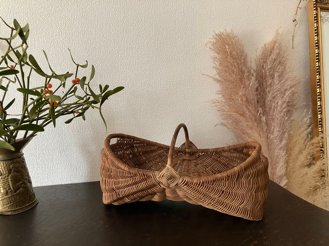 フランスアンティーク　パニエ　カゴ　バスケット