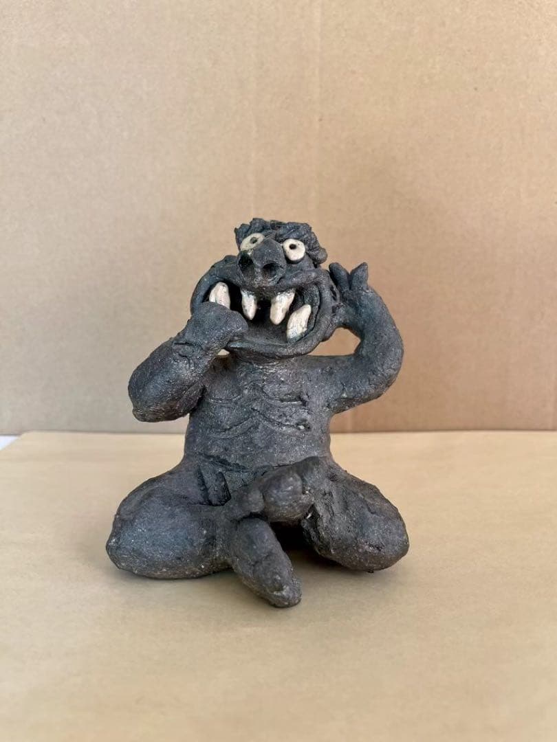 東大寺別当 清水公照作　泥仏一対　２体セット　アート作品　どろぼとけ