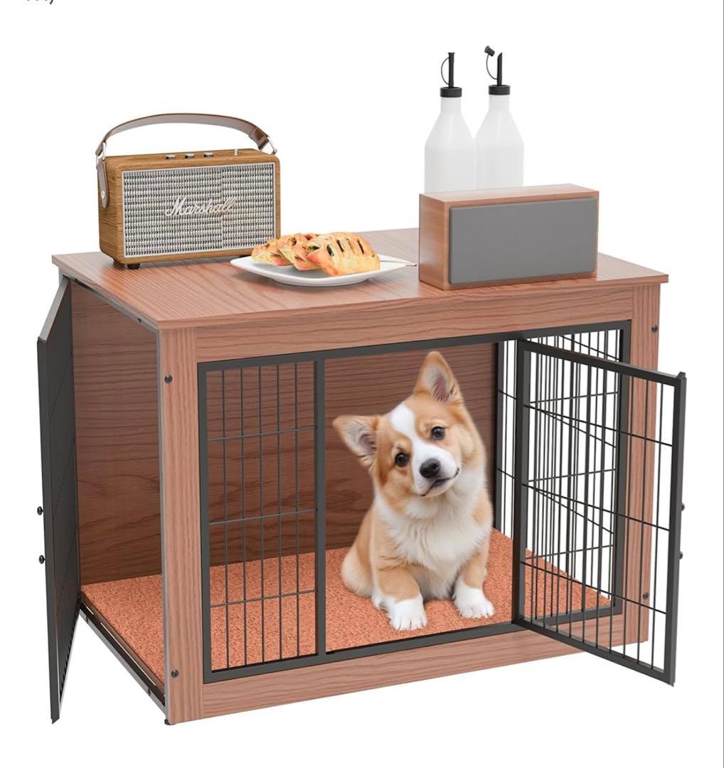 【ほぼ新品】犬用ケージ ブラウン Mサイズ 2ドア