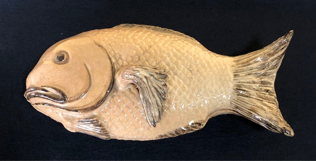 《レ》懐石 鯛形蓋物 在銘 時代 木箱　251107う4