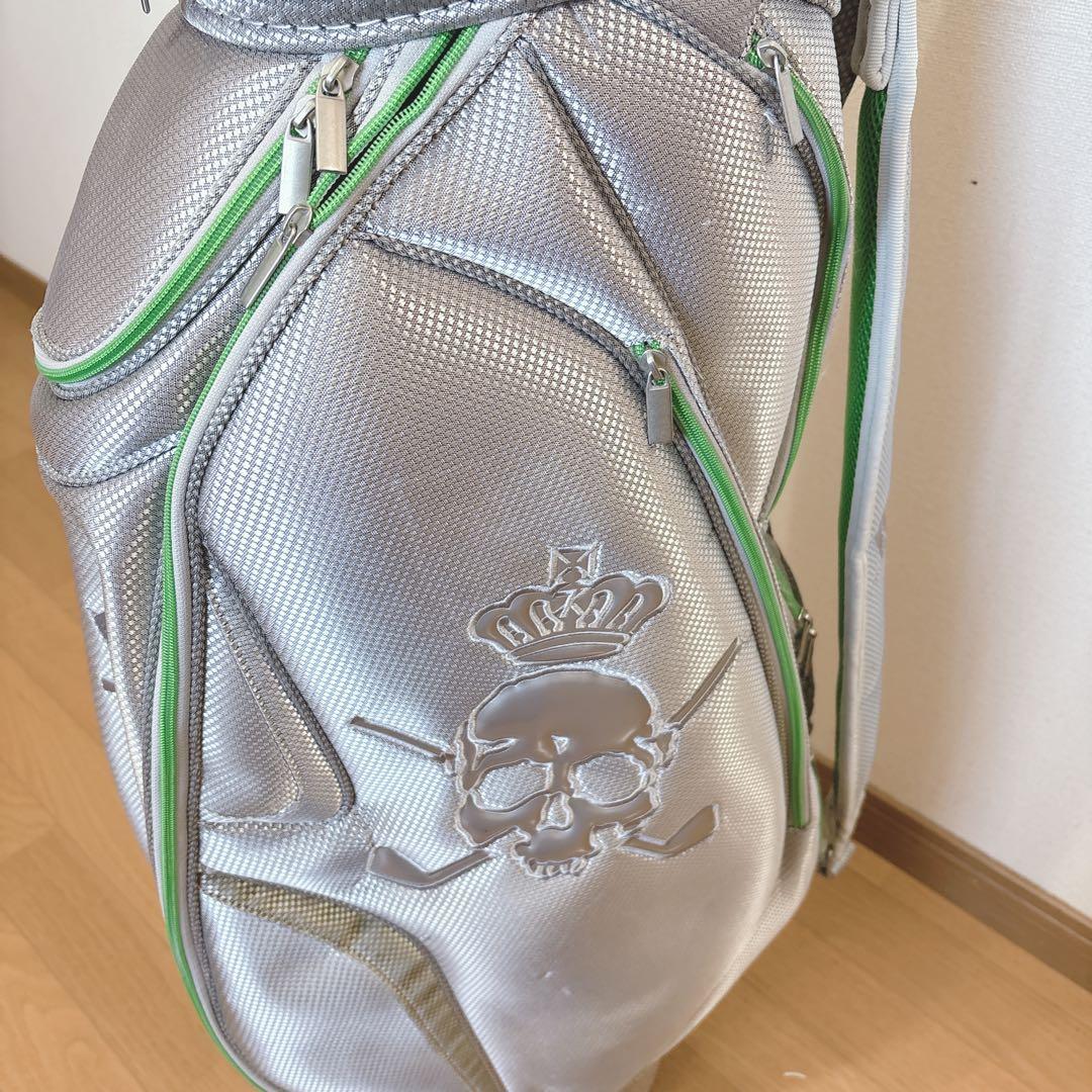 K424 美品！ドクロ 王冠 シルバー キャディバック