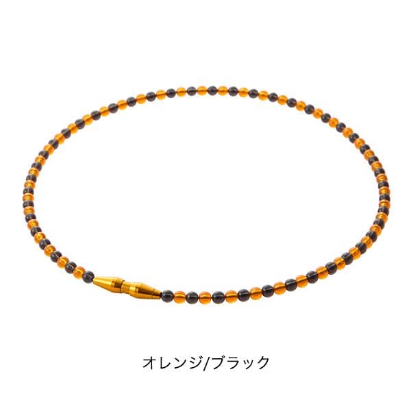 phiten RAKUWAネック クリスタルタッチ 50cm オレンジ×ブラック