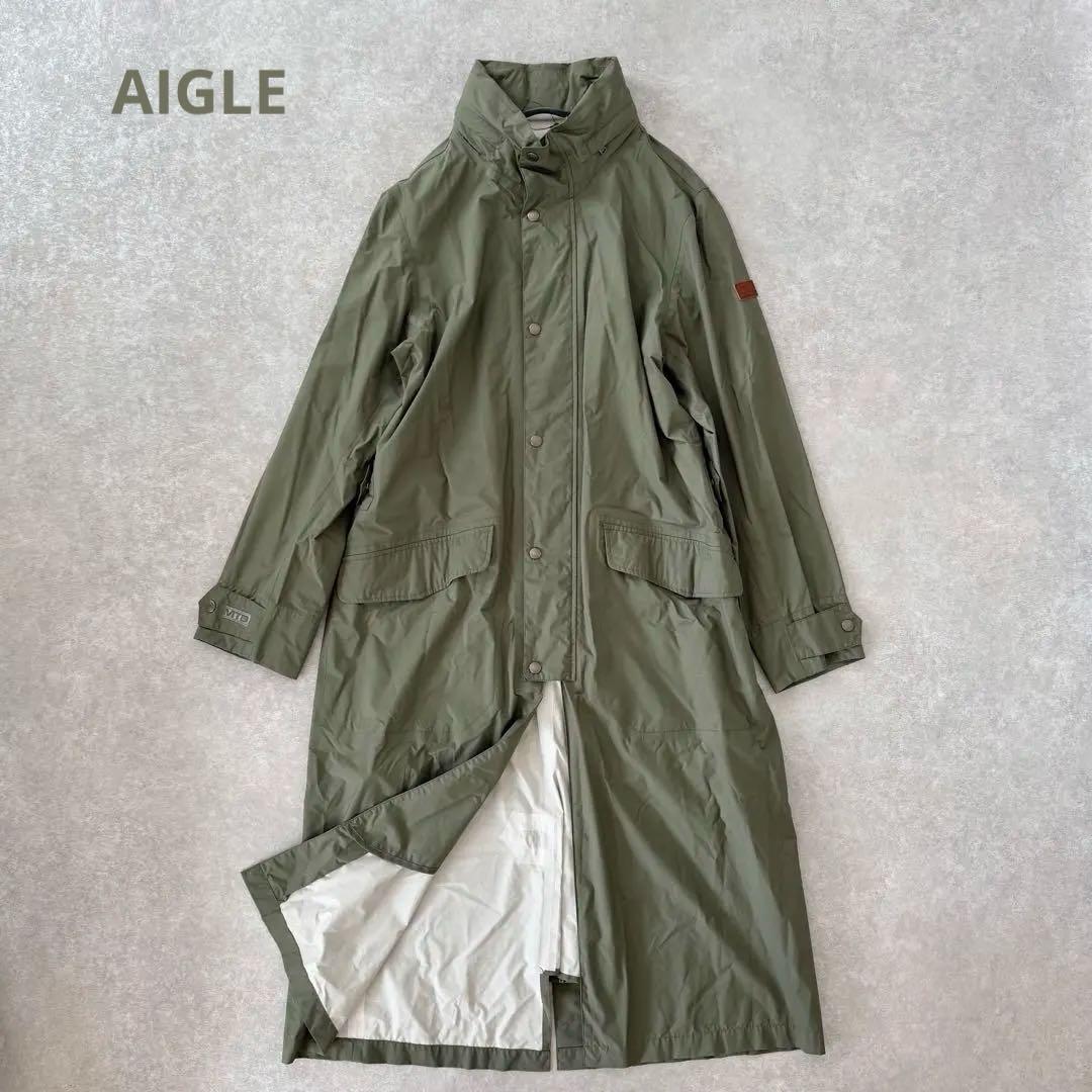 【未使用】AIGLE エーグル MTDライディングコート カーキ ロング フード
