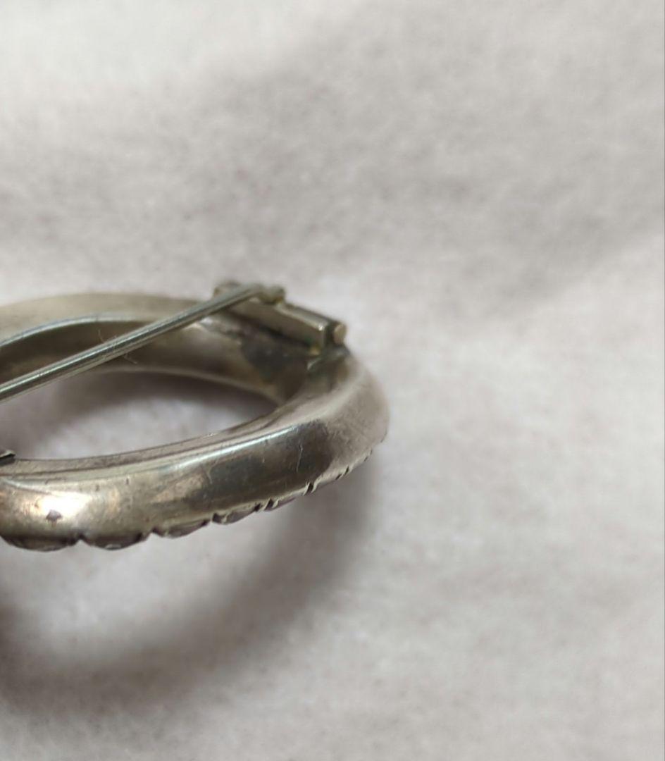 アンティーク　ジョージアン　オーバル　ペースト　ガラス　ブローチ