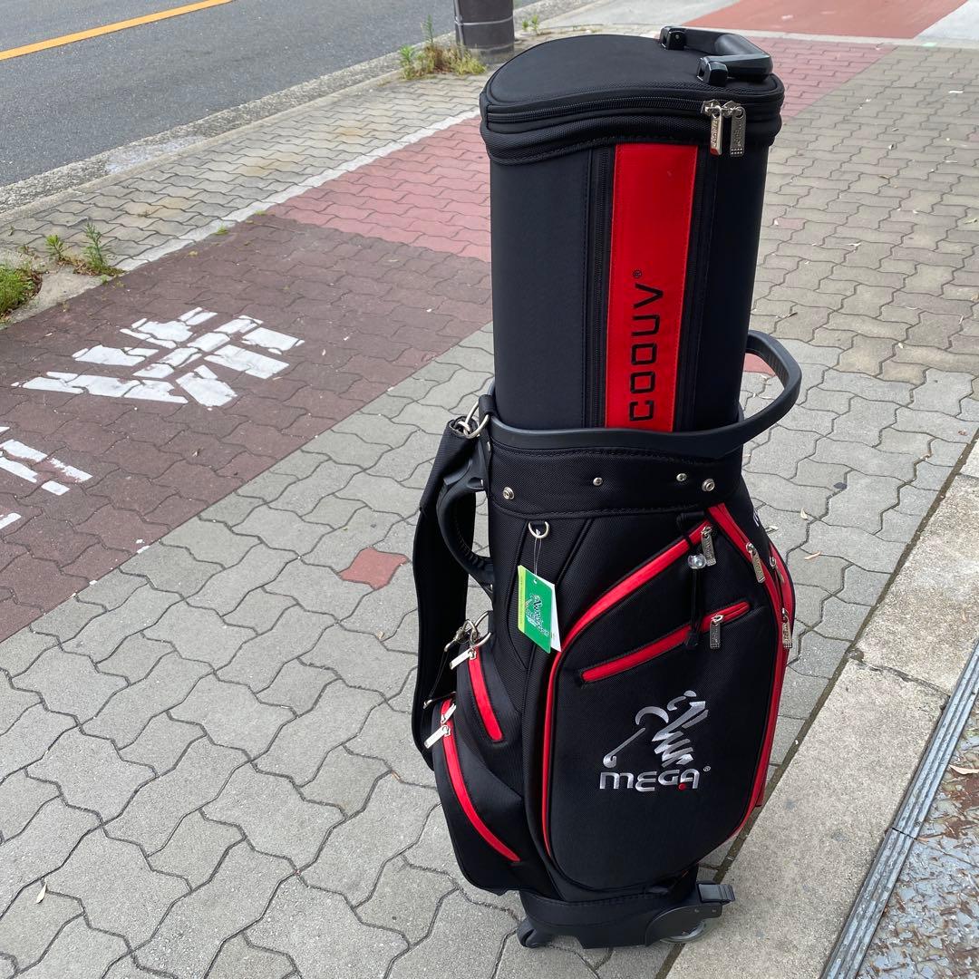 MEGA GOLF COOUV キャディバッグ 黒/赤ゴルフパック
