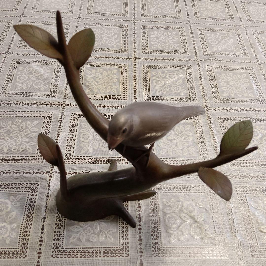 加納晴雲作　彫金　象嵌『鶯』