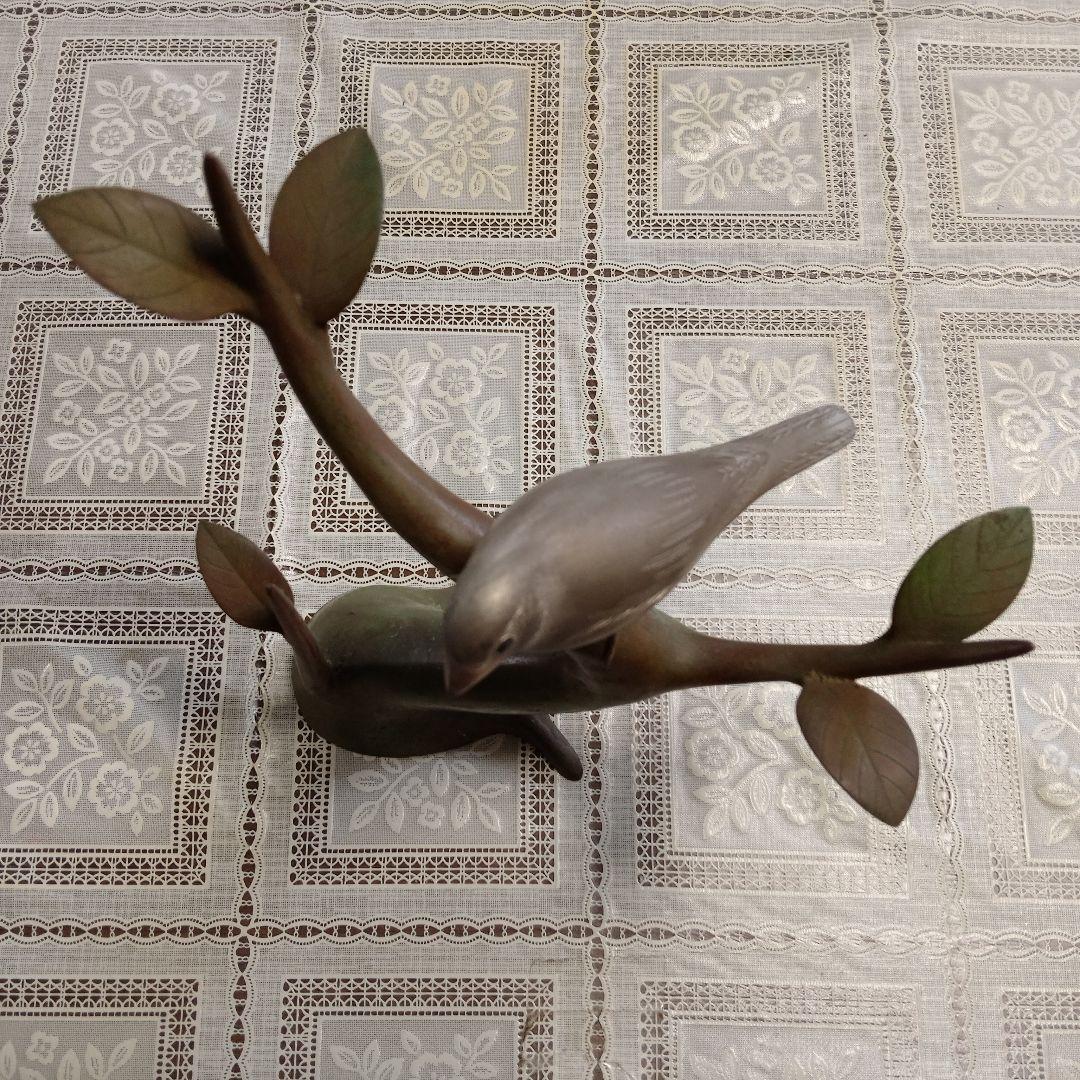 加納晴雲作　彫金　象嵌『鶯』