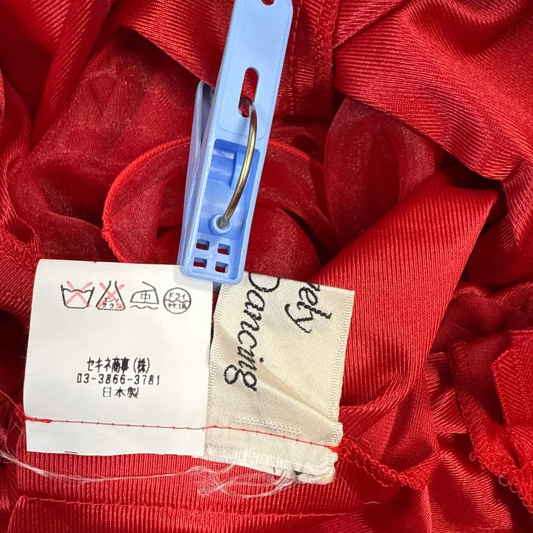 6252★セキネ★M 赤 サテン レース スタンダードドレス 社交ダンス