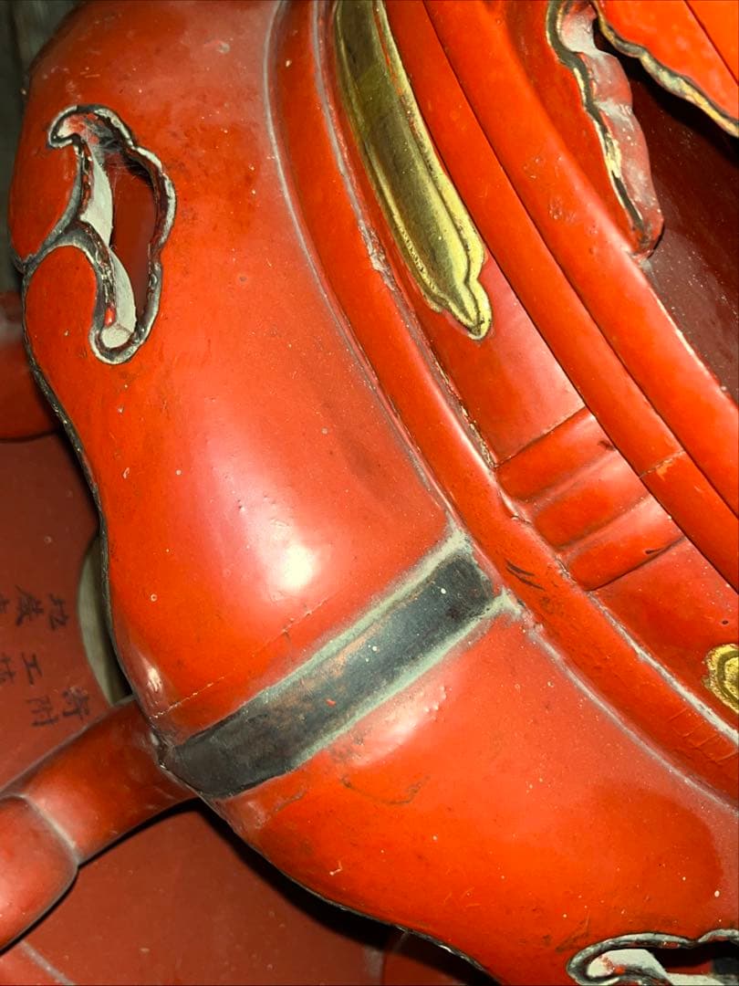 アンティーク　塗り物　漆　りん　台　けいす　木製　特大 おりん　仏具