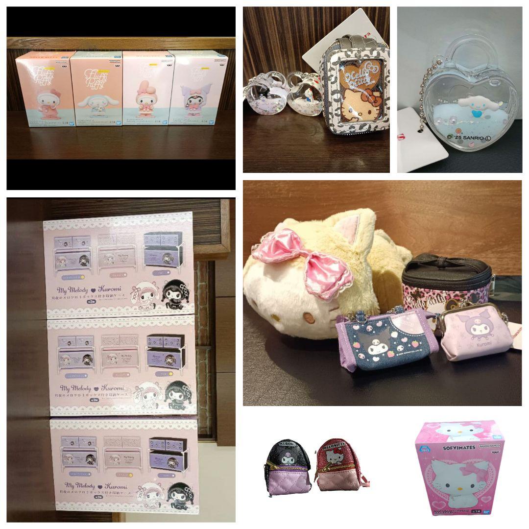 7点セット　フラッフィー フィギュア 収納ボックス　キティ　クロミ　シナモン