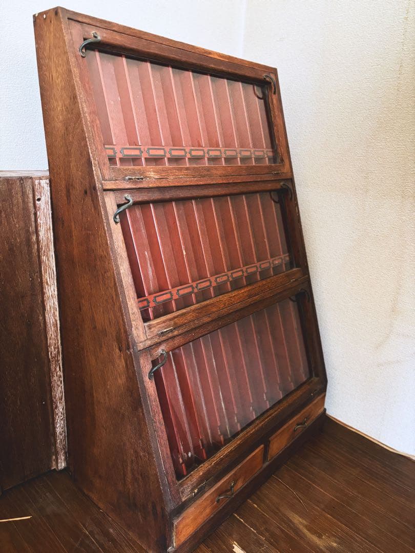 アンティーク ガラス ショーケース キャビネット 什器 ディスプレイ