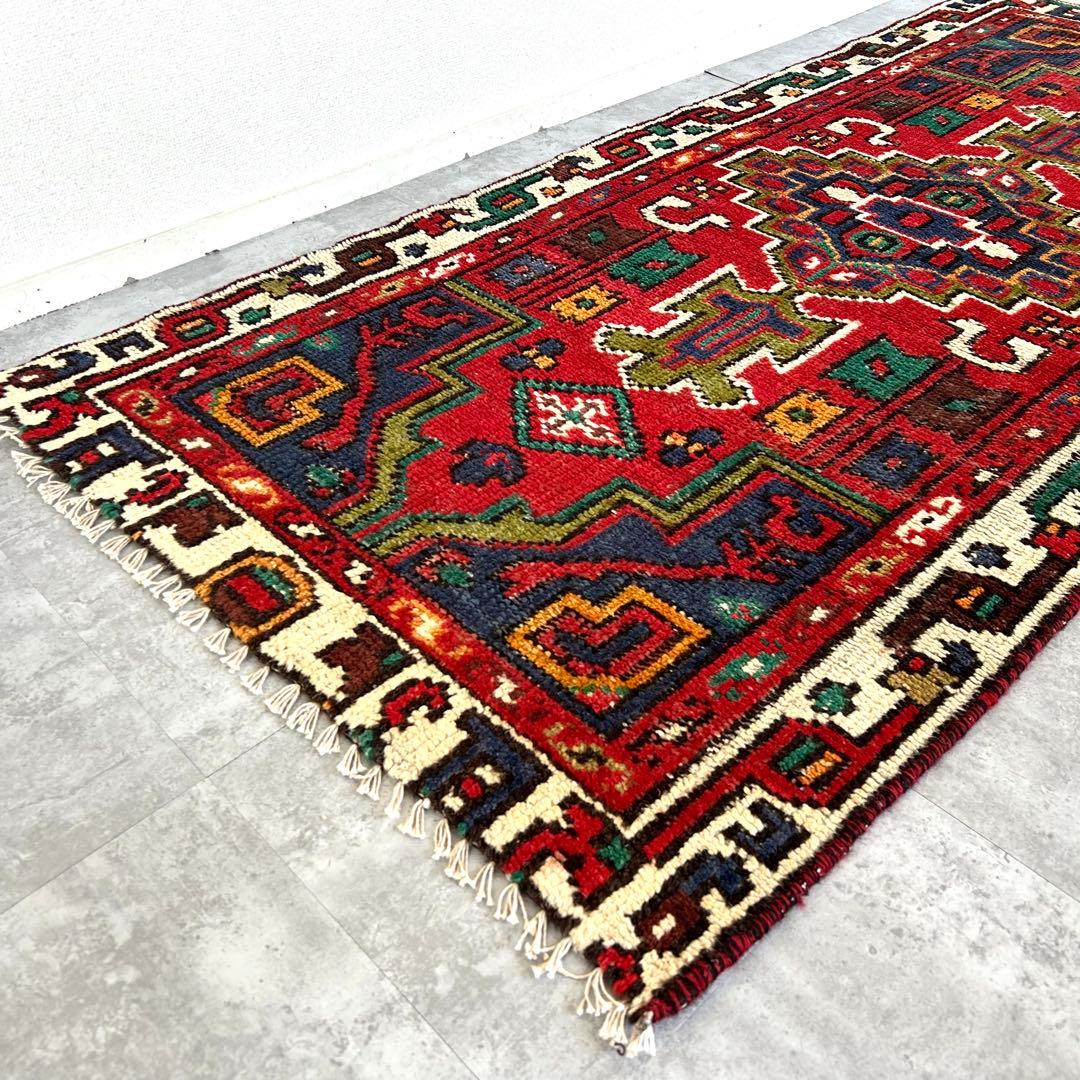 1980's 181cm×82cm 手織りラグ