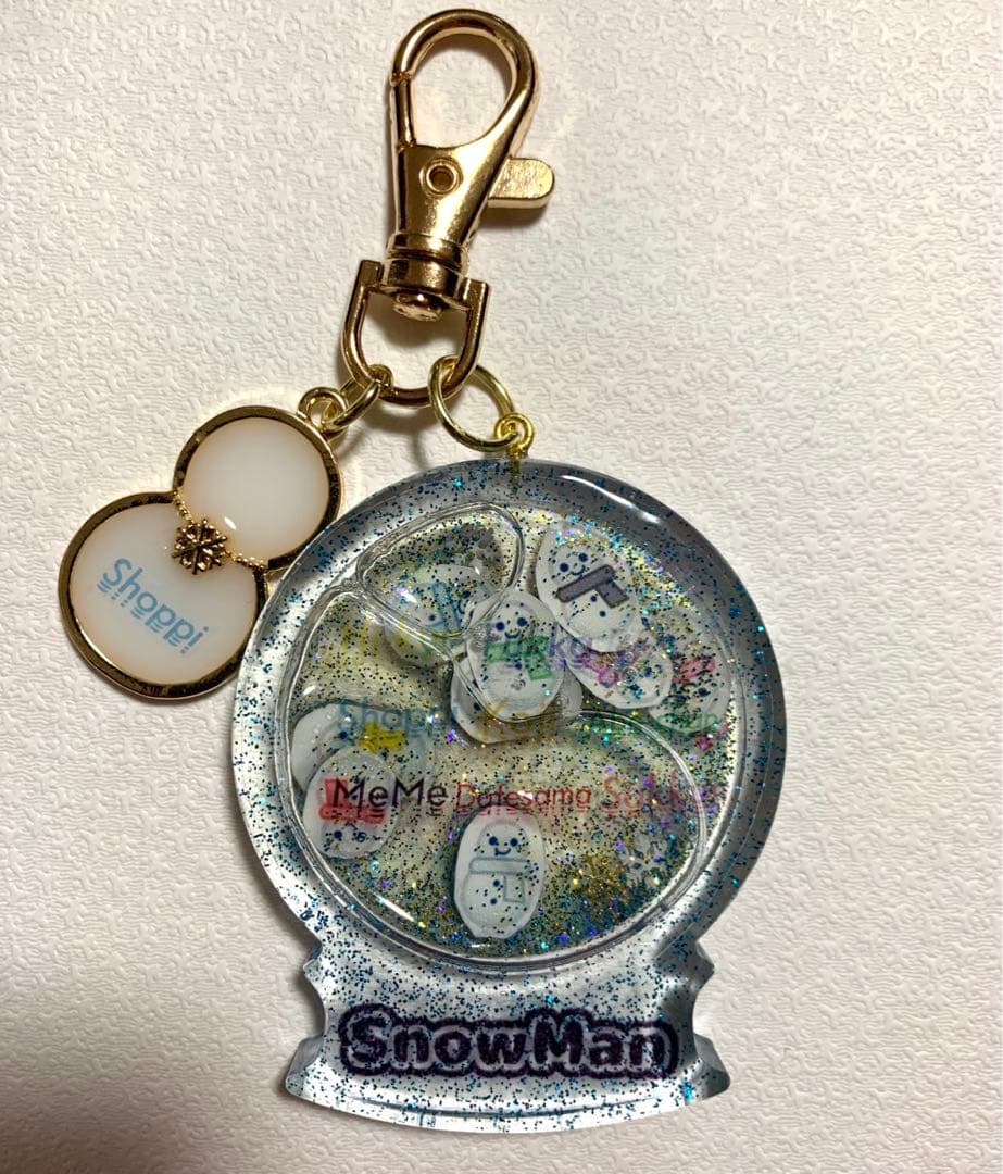 Man レジンキーホルダー ハンドメイド スノードーム 雪だるま
