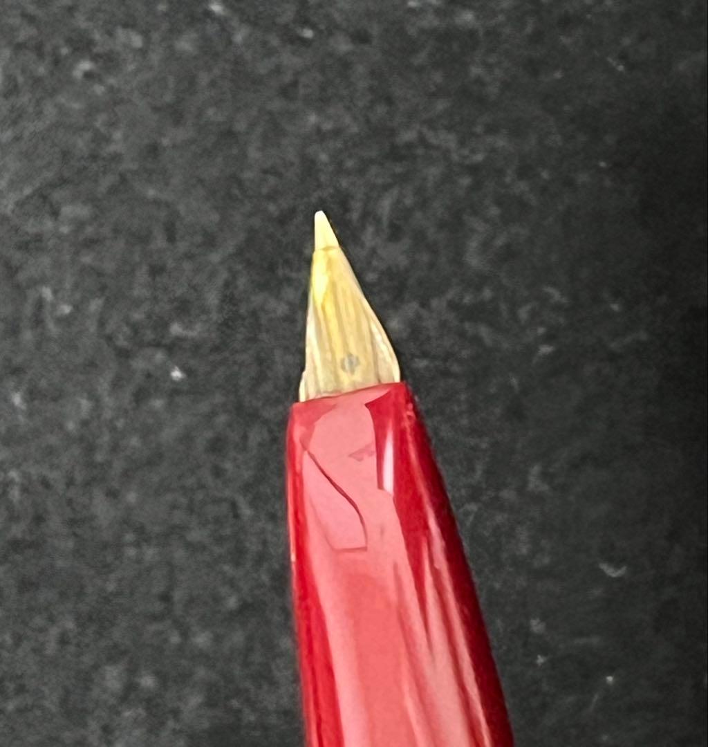 拓*海様 PLATINUM 万年筆 本革製 赤　和柄　ヴィンテージ