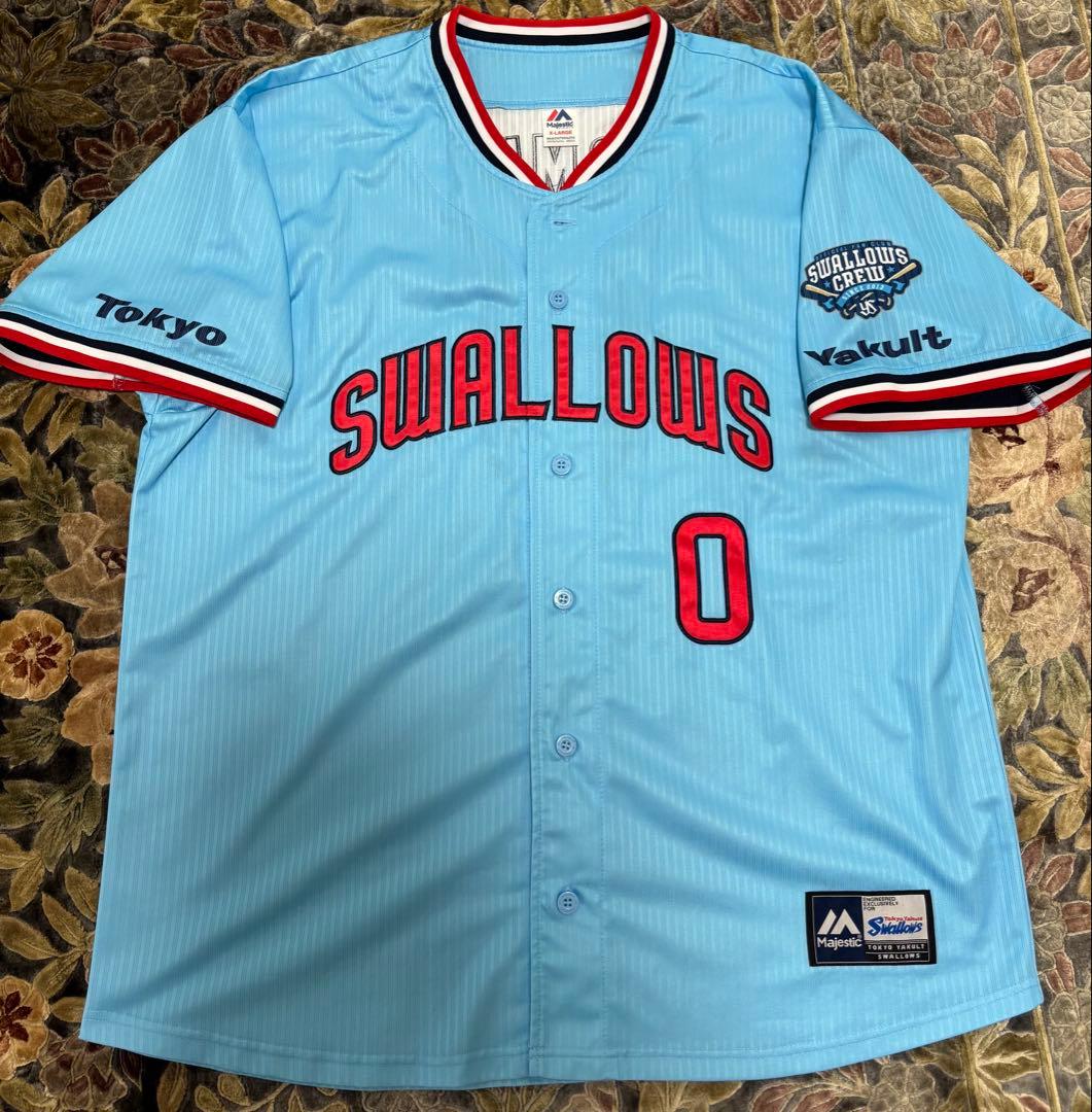 並木秀尊選手 XLサイズ クルーユニフォーム2024 スワローズ　刺繍