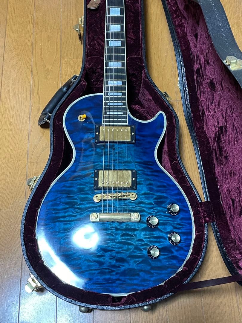 Gibson Les Paul Custom インディゴブルー　キルトトップ