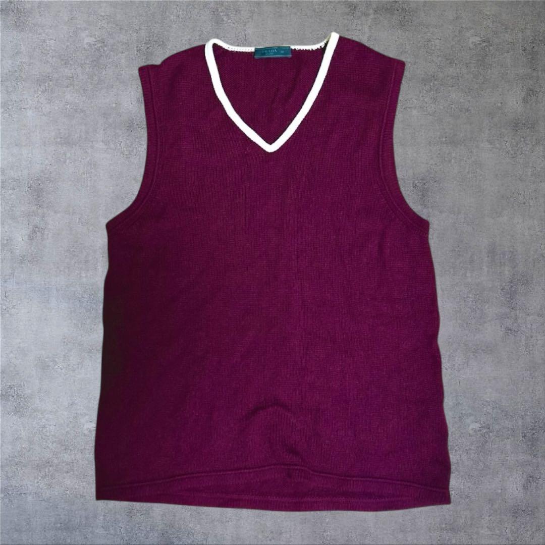 トップス PRADA 13ss cashmere knit vest wine red